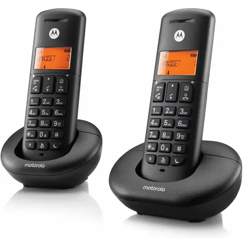 Set Duo - telefon fara fir Motorola E202, Negru