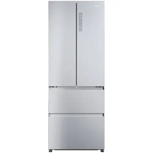 Side by Side Haier HFR5719ENMG, 446 L, Total No Frost, Display touch, My zone plus, Raft vinuri pliabil, Clasa E, H 190 cm (Argintiu)
