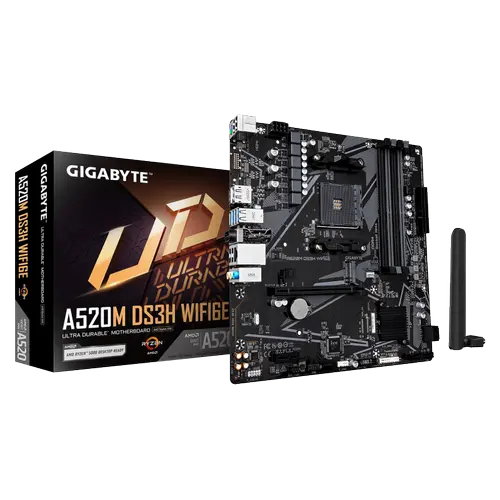 Placa de baza Gigabyte A520M DS3H WIFI6E, AMD A520, Socket AM4, mATX
