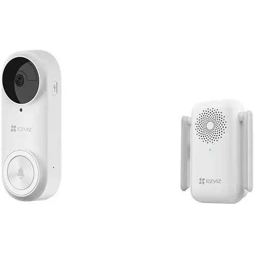 Sonerie video wireless EZVIZ 3K, sonerie alimentata cu baterii si detectare umana AI, comunicare bidirectionala si vedere nocturna, rezistent la intemperii IP65