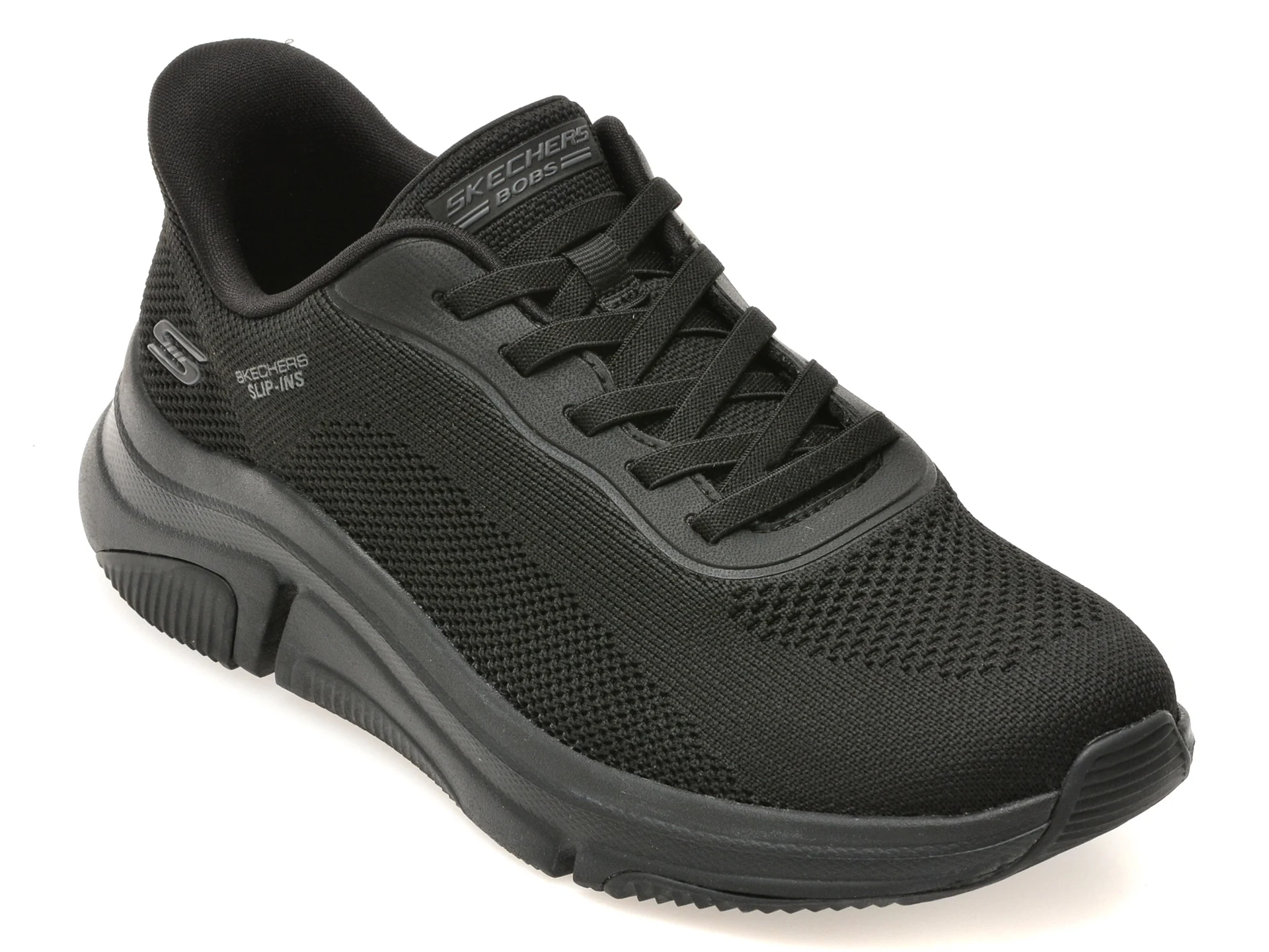Pantofi sport SKECHERS negri, BOBS SPARROW FLEX, din material textil