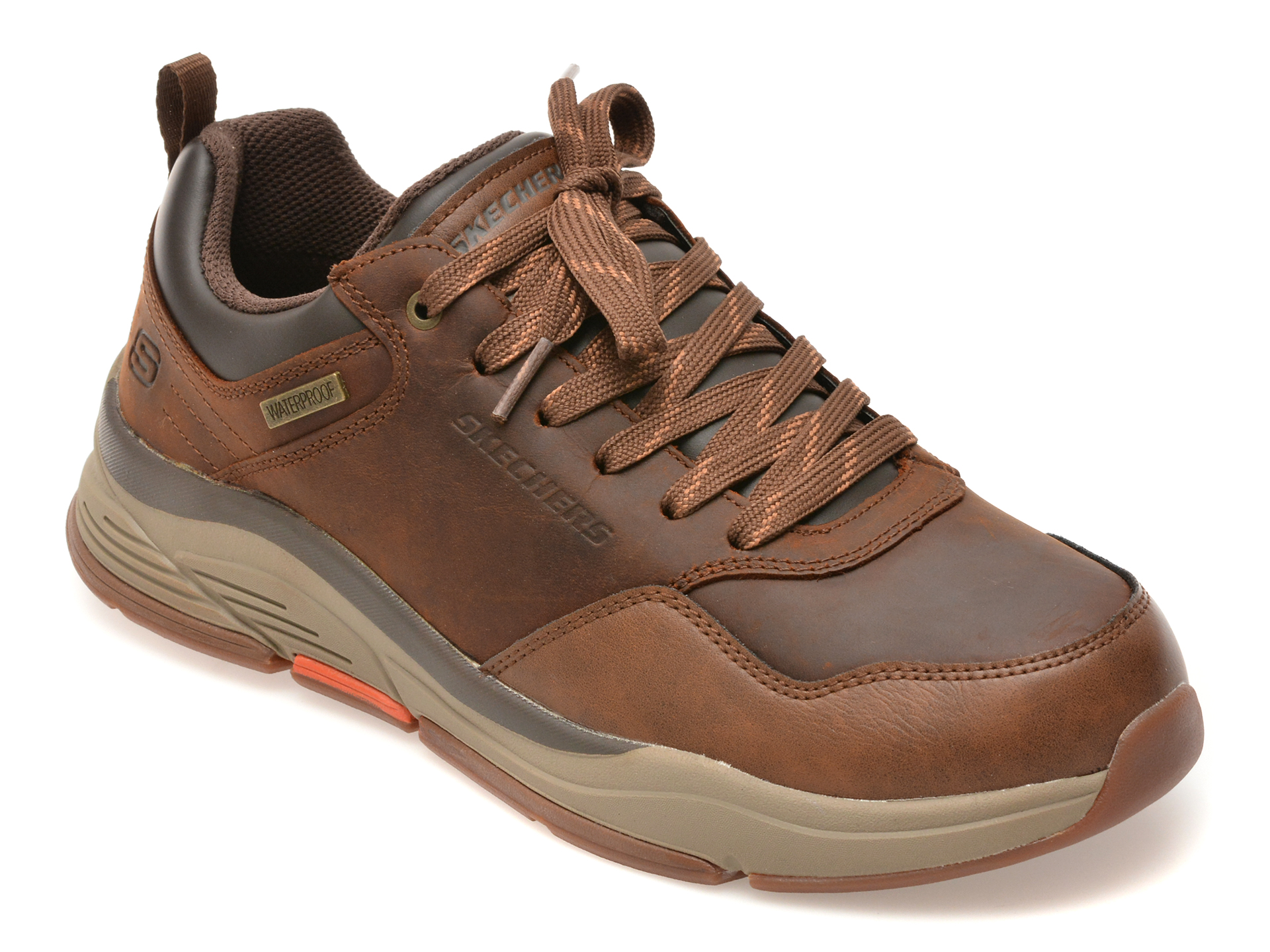 Pantofi sport SKECHERS maro, BENAGO, din piele naturala