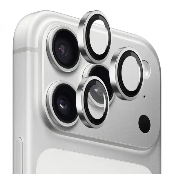Folie de protectie Camera Spate Blueo 99 Anti-Refective HD pentru Apple iPhone 17 Pro Max / 17 Pro, Sticla Securizata, Argintie