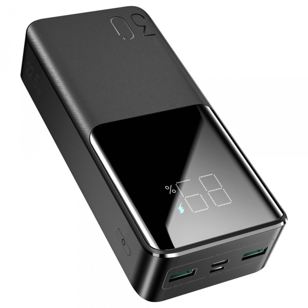 Baterie Externa Joyroom JR-QP193, 30000mAh, 22.5W, QC + PD, 4 x USB-A - 1 x USB-C, Neagra