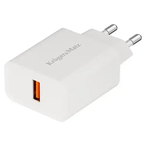 Incarcator retea Kruger&Matz KM0851, 18W, Quick Charge 3.0 (Alb)