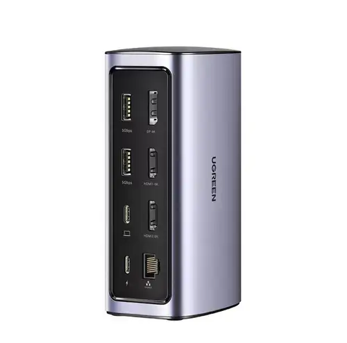 Statie Incarcare UGREEN Revodok Pro 312 12-in-1, USB-C, HMDI, RJ45 Ethernet, SD/TF, DisplayPort, 8K (Gri)