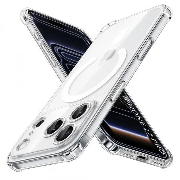 Husa MagSafe pentru Apple iPhone 17 Pro, Techsuit, Shockproof, Transparenta