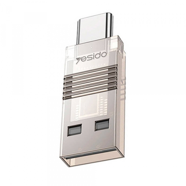 Cititor Card USB / USB-C Yesido GS21, microSD, Transparent