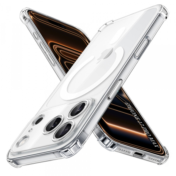 Husa MagSafe pentru Apple iPhone 17 Pro Max, Techsuit, Shockproof, Transparenta