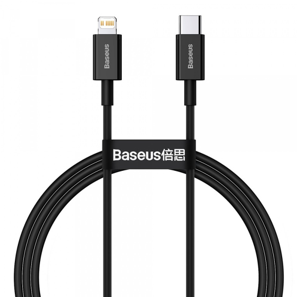 Cablu Date si Incarcare USB-C - Lightning Baseus Superior Series, 20W, 1m, Negru CATLYS-A01