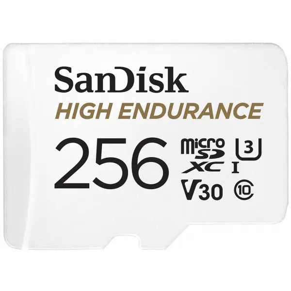 Card Memorie microSDXC SanDisk High Endurance, 256Gb, Clasa 10 / UHS-1 U3, Cu Adaptor SDSQQNR-256G-GN6IA