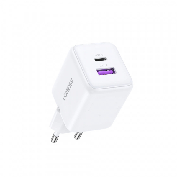 Incarcator Retea UGREEN X516, 30W, 3A, 1 x USB-A - 1 x USB-C, Alb