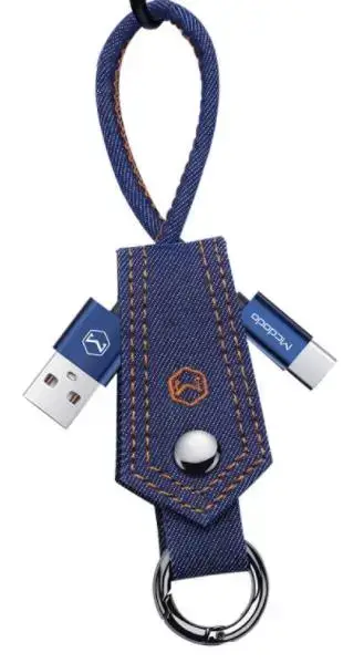 Cablu de date Mcdodo Denim Key-Chain, Type-C, 0.15m, 2A (Albastru)