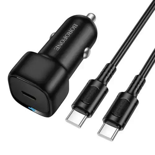 Incarcator Auto Cu Cablu USB-C Borofone BZ34A Cloud, 20W, 3A, 1 x USB-C (Negru)