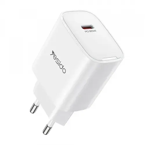 Incarcator retea Yesido YC01E, 20W, 1 x USB-C (Alb)