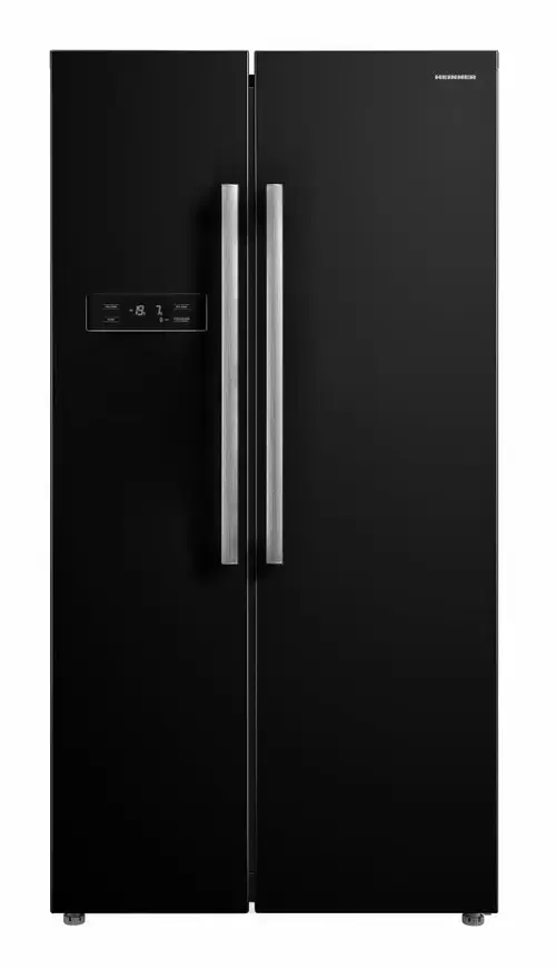 Side By Side HEINNER HSBS-M548NFINVBKE++, 548 L, Clasa E, No Frost, Compresor Inverter, Display LED Touch, Super racire si congelare, H 176.5 cm (Negru)