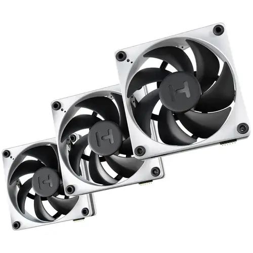 Ventilatoare HYTE FP12 THICC, 120mm, 3000 RPM, Set 3 bucati (Alb/Negru)