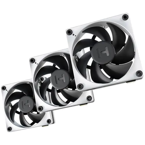 Ventilatoare HYTE FP12 THICC, 120mm, 3000 RPM, Set 3 bucati (Alb/Negru)