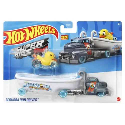 Set camion si masina Hot Wheels Scrubba Dub Driver
