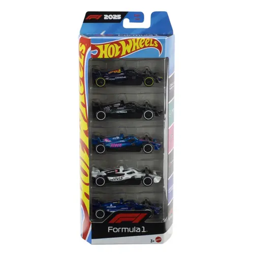 Set 5 masinute Hot Wheels Formula 1 2025, 1:64
