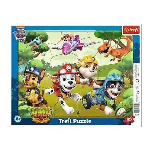 Puzzle in rama Trefl din 25 piese - Trucuri uimitoare pentru caini