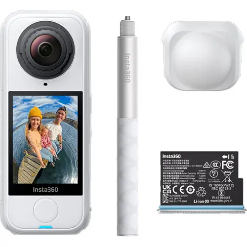 Camera video de actiune Insta360 X4 Air Starter Bundle, 8K 30 FPS, 29MP, 360°, Wi-Fi, Bluetooth, Giroscop 6 axe, 4 Microfoane, Active HDR, Timelapse (Alb)