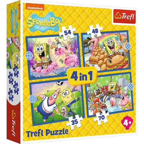 Puzzle Trefl 4in1 Viata Acvatica a lui Spongebob