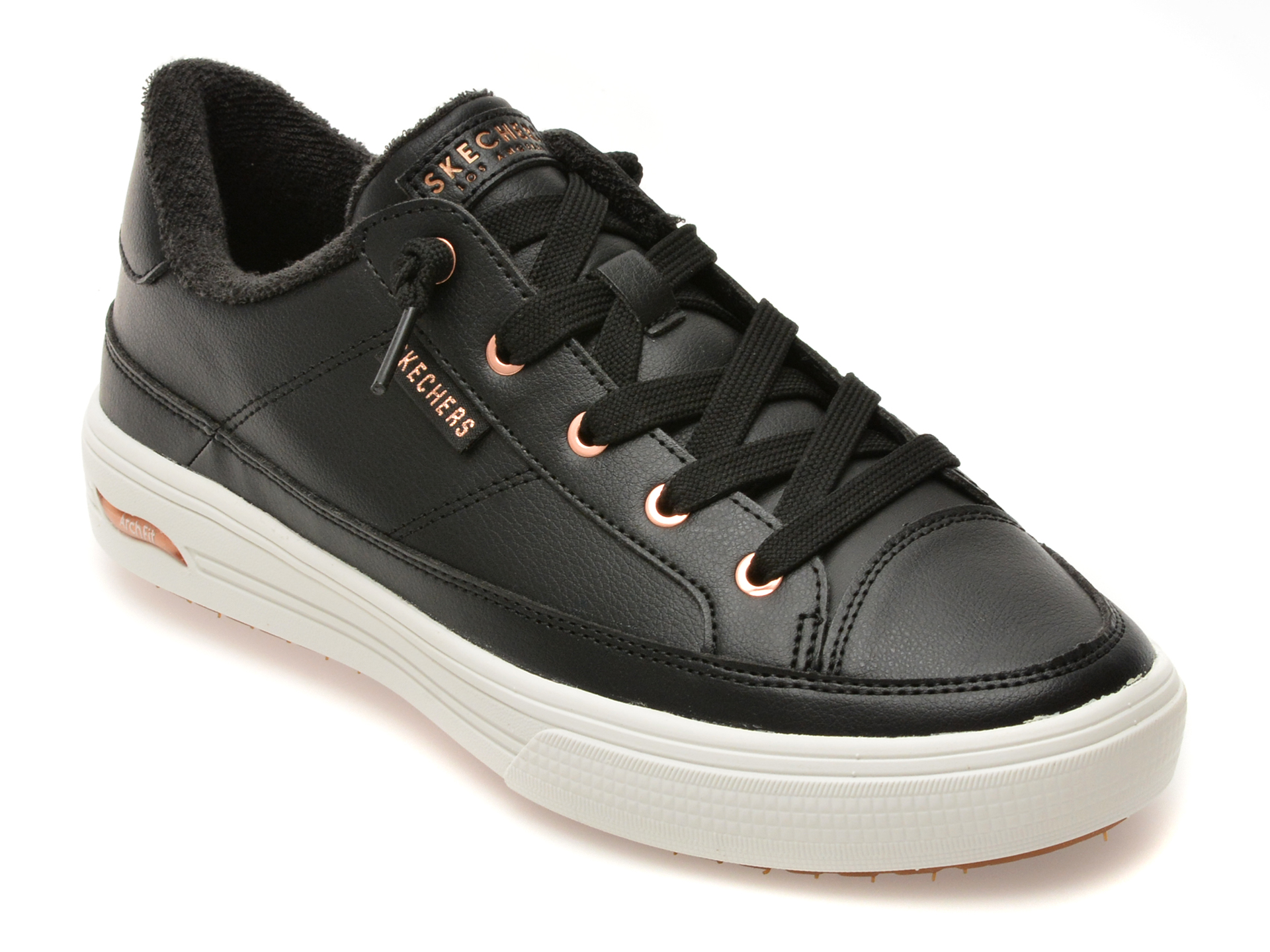 Pantofi sport SKECHERS negri, 177189, din piele ecologica