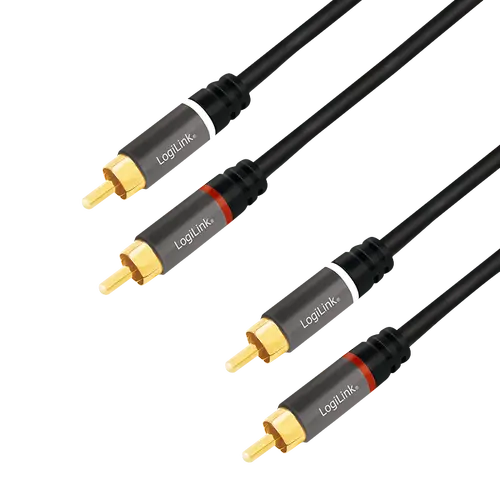 Cablu audio Logilink CA1204, RCA, 2m (Negru)
