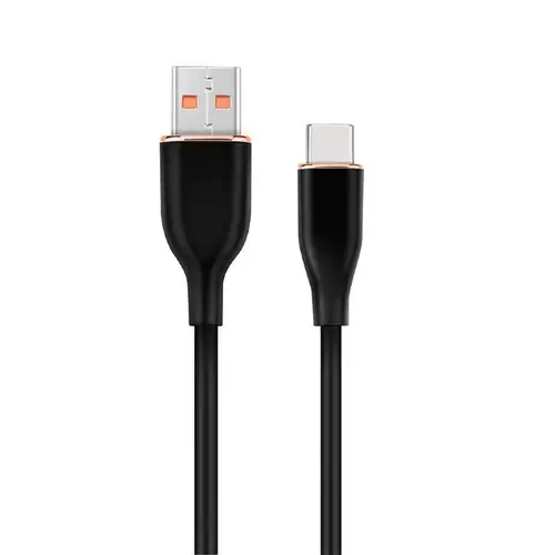 Cablu alimentare si date GEMBIRD CC-USB2S-AMCM-1.5M-BK,  USB 2.0 (T) - USB 2.0 Type-C (T), 1.5m, protectie silicon, Negru