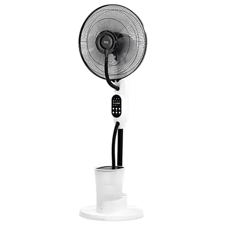 Ventilator cu pulverizare Teesa TSA8067-W, 3 viteze, 3 setari volum de ceata, Temporizator, Oscilatie automata, 5 Roti de transport (Alb)