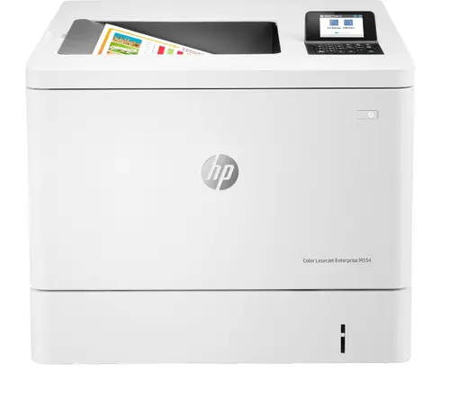 Imprimanta HP LaserJet Enterprise M554dn (7ZU81A), A4, Color, 33 ppm, Duplex, USB, Retea (Alb)