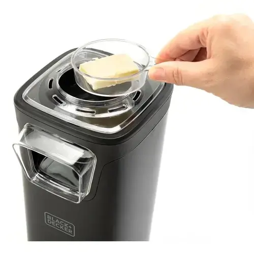 Aparat pentru preparat popcorn Black&Decker BD-BXPC1100E, 1100 W, sistem de gatit cu aer cald, Negru