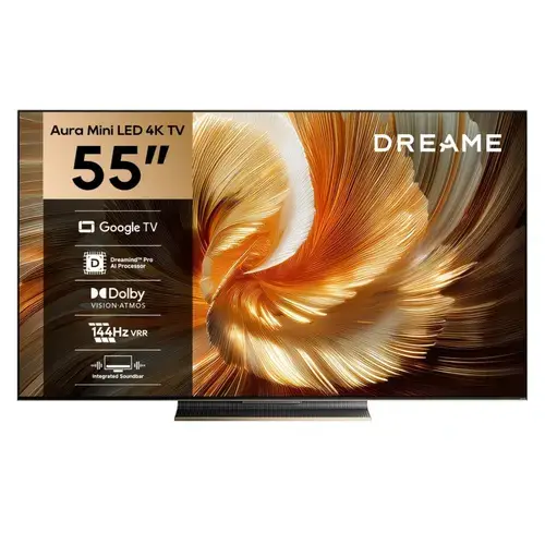 Televizor QLED MiniLED Dreame 139 cm (55inch) 55S100, Ultra HD 4K, Smart TV, WiFi, 144 Hz, Dreamind™ Pro AI, Negru