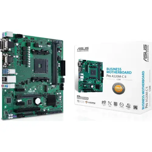 Placa de baza ASUS PRO A520M-C II/CSM, AMD A520, Socket AM4, micro ATX