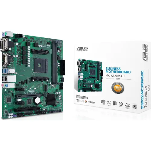 Placa de baza ASUS PRO A520M-C II/CSM, AMD A520, Socket AM4, micro ATX