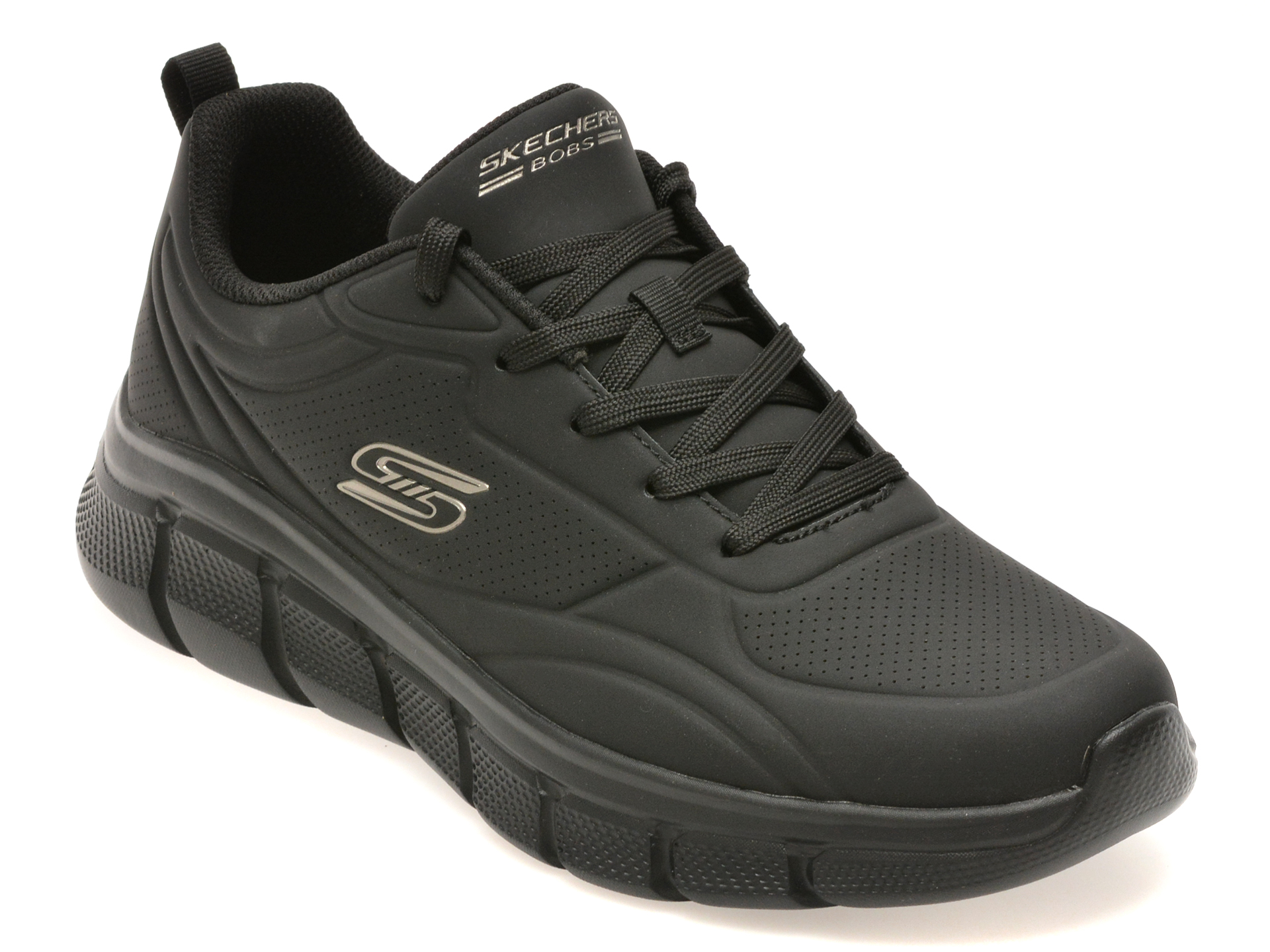 Pantofi sport SKECHERS negri, BOBS B FLEX, din piele ecologica