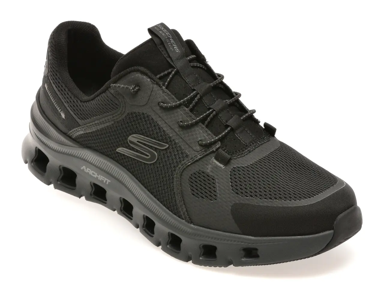 Pantofi sport SKECHERS negri, ARCH FIT GLIDE-STEP PRO, din material textil