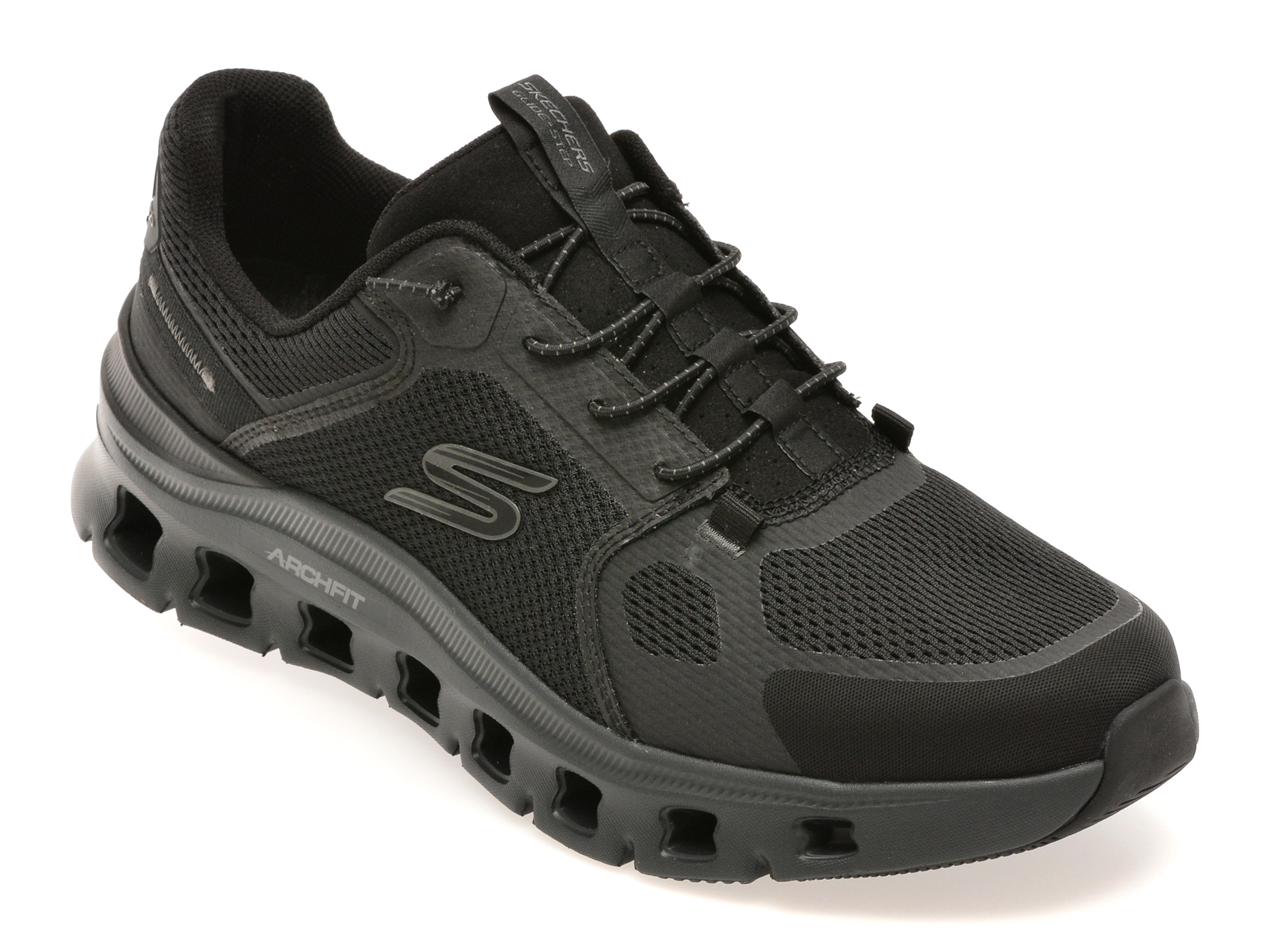 Pantofi sport SKECHERS negri, ARCH FIT GLIDE-STEP PRO, din material textil
