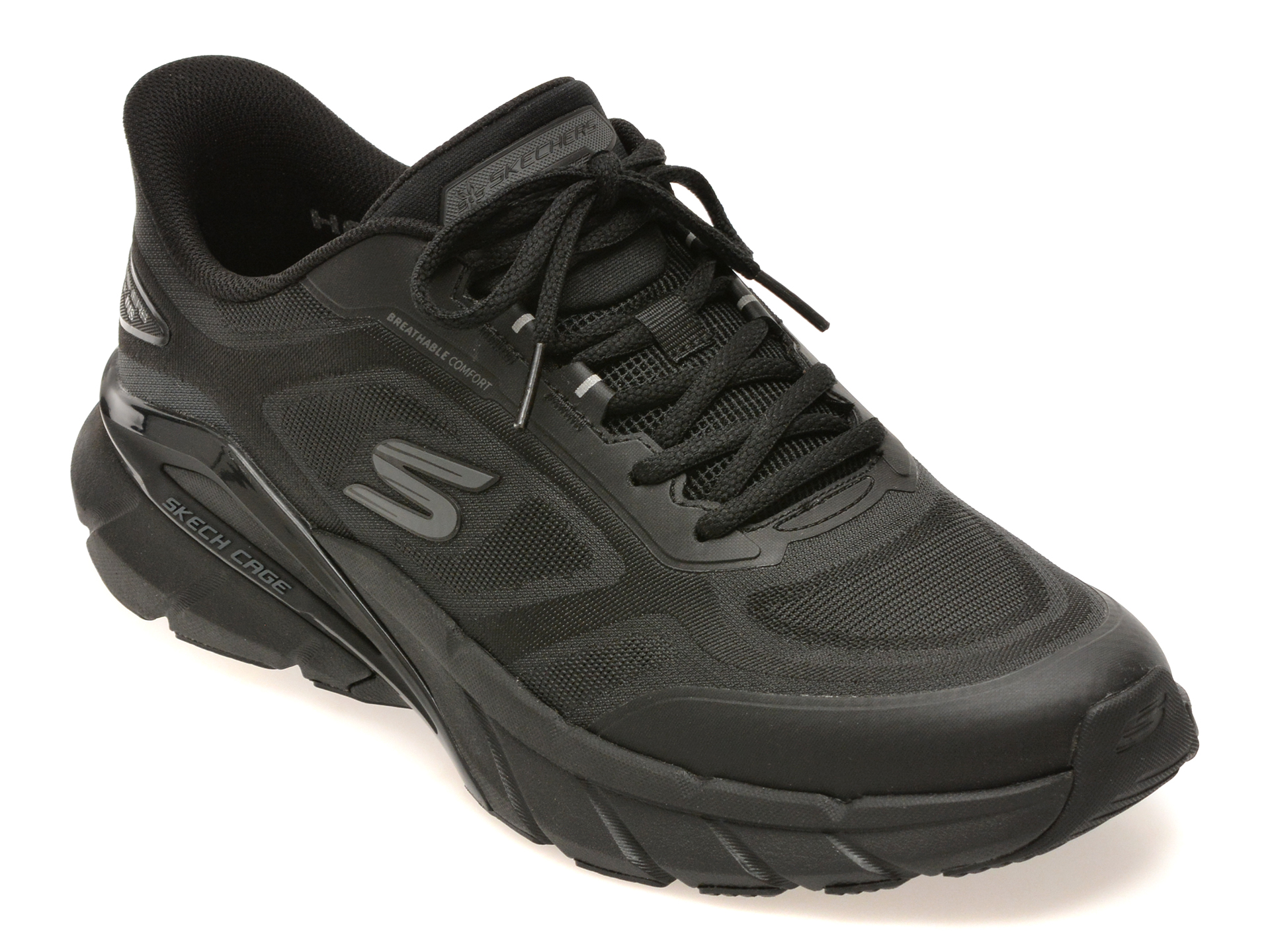 Pantofi sport SKECHERS negri, SKECH CAGE , din material textil