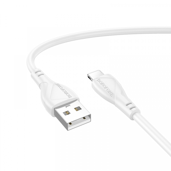 Cablu Date si Incarcare USB-A - Lightning Borofone BX121 Energy, 18W, 1m, Alb