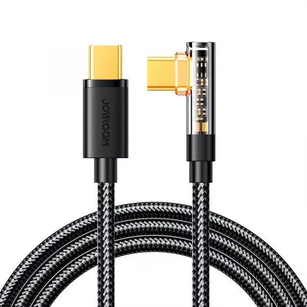 Cablu Date si Incarcare USB-C - USB-C Joyroom S-A6 Angled, 100W, 1.2m, Negru