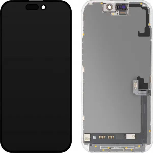 Display cu Touchscreen MP compatibil cu Apple iPhone 17, cu Rama, Versiune Soft OLED FHD Diagnostic, Negru