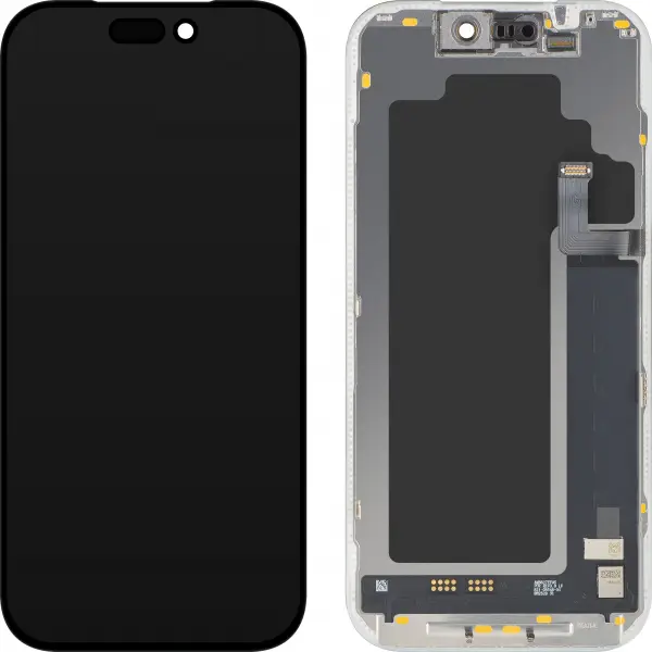 Display cu Touchscreen MP compatibil cu Apple iPhone 17 Pro, cu Rama, Versiune Soft OLED FHD Diagnostic, Negru