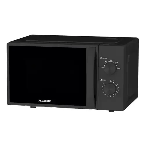 Cuptor cu microunde Albatros MWA-20MB4, 20 L, 700 W, 5 trepte, Temporizator, Iluminare interioara (Negru)