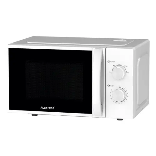 Cuptor cu microunde Albatros MWA-20MC4, 20 L, 700 W, 5 trepte, Temporizator, Iluminare interioara (Alb)