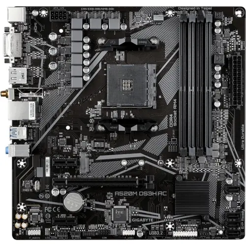 Placa de baza Gigabyte A520M DS3H AC, AMD A520, Socket AM4, mATX