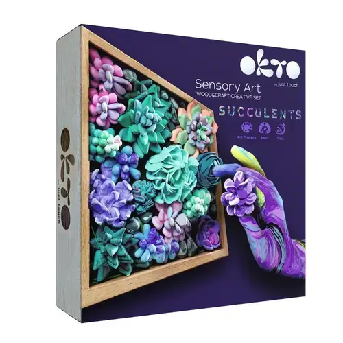 Set Wood & Craft - Succulents, 21x21cm, Tenderness