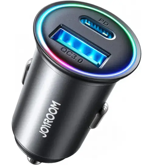 Incarcator Auto Joyroom JR-CCN04, 60W, 3A, 1 x USB-A - 1 x USB-C (Negru)