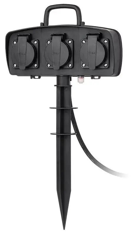 Prelungitor OEM URZ3259, 3 prize, 1.5 m, IP44, 16A (Negru)